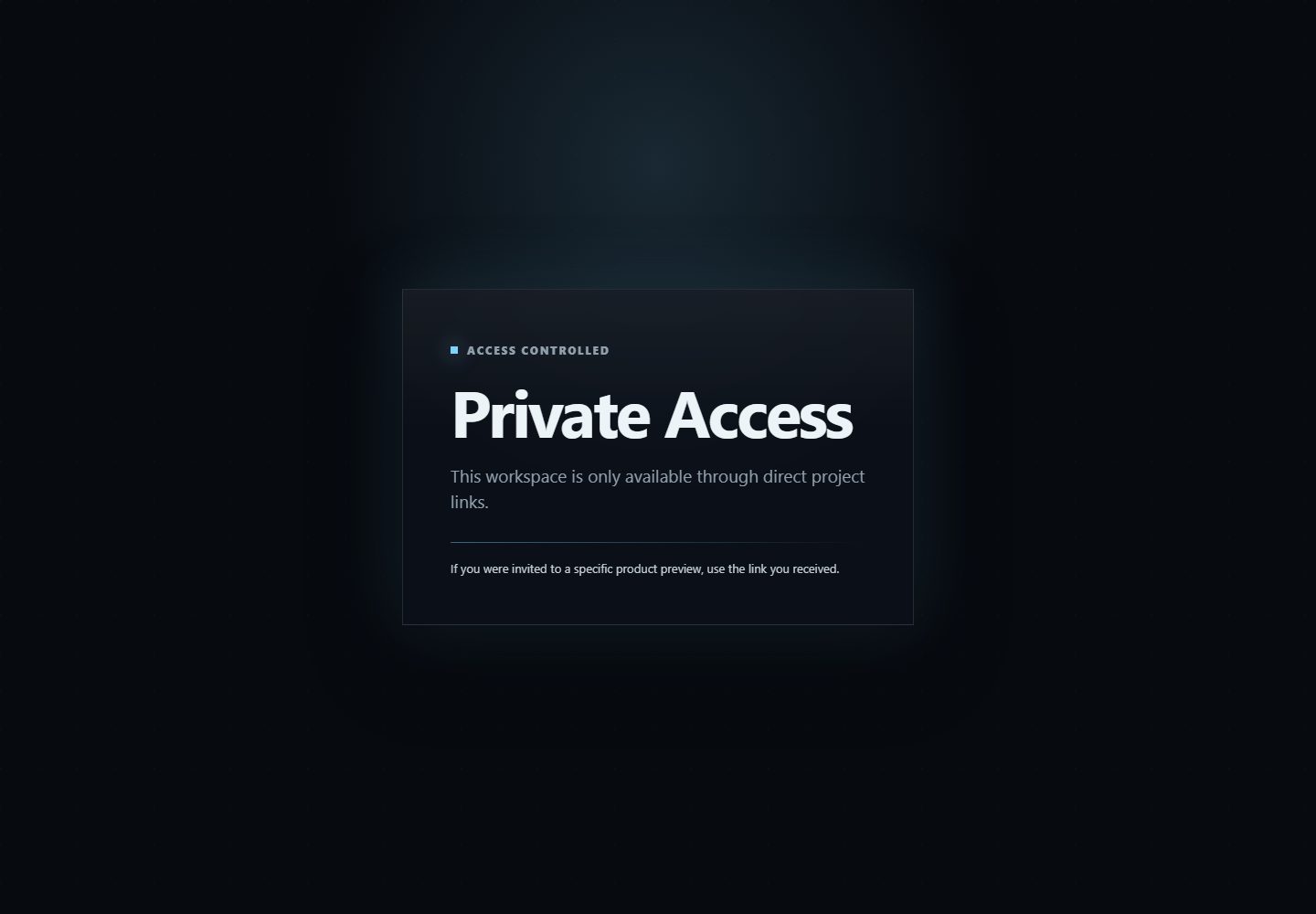 Trenutna javna pristupna stranica DemandProbe projekta sa oznakom Private Access.